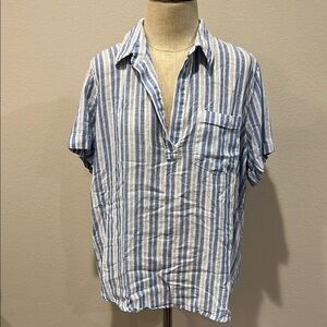 Rails Savanna Blue and White Striped Shirt